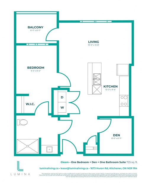 a floor plan of a unit with a bedroom and a living room
